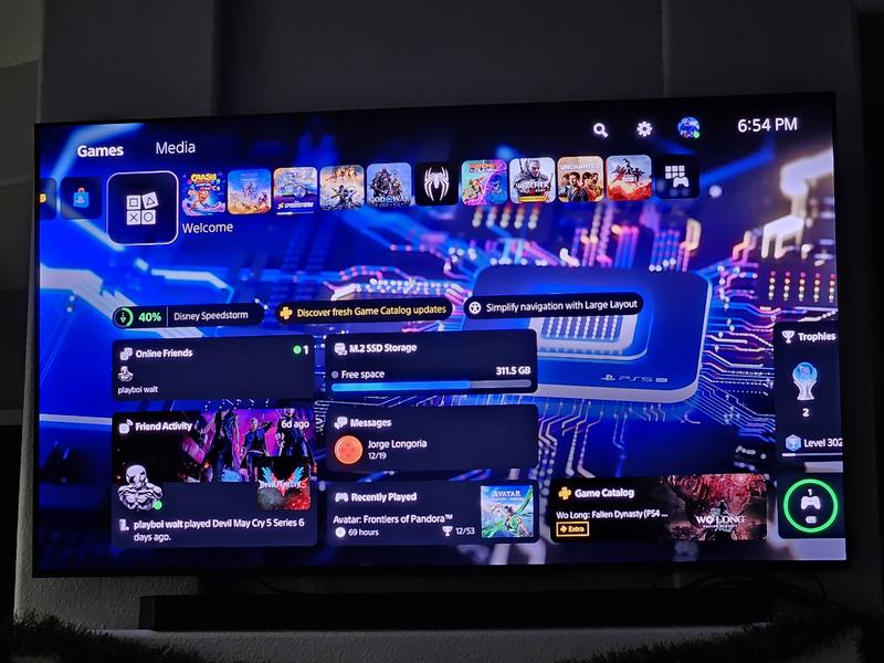 PS5 Pro home page