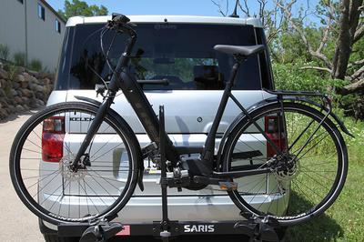 Bike rack for store step through frame