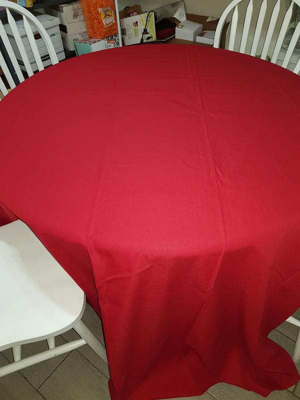 Red table cloth 120 inch.