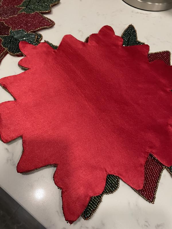 Saro Lifestyle Beaded Poinsettia Placemats (Set of 4) Bed Bath & Beyond