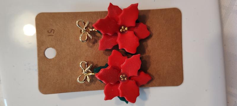 My Christmas poinsettia earrings
