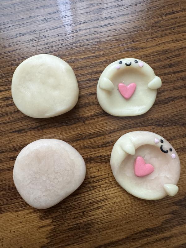 Top row are previous blocks of clay, while bottom row are the newest version I used of the glow in the dark clay.