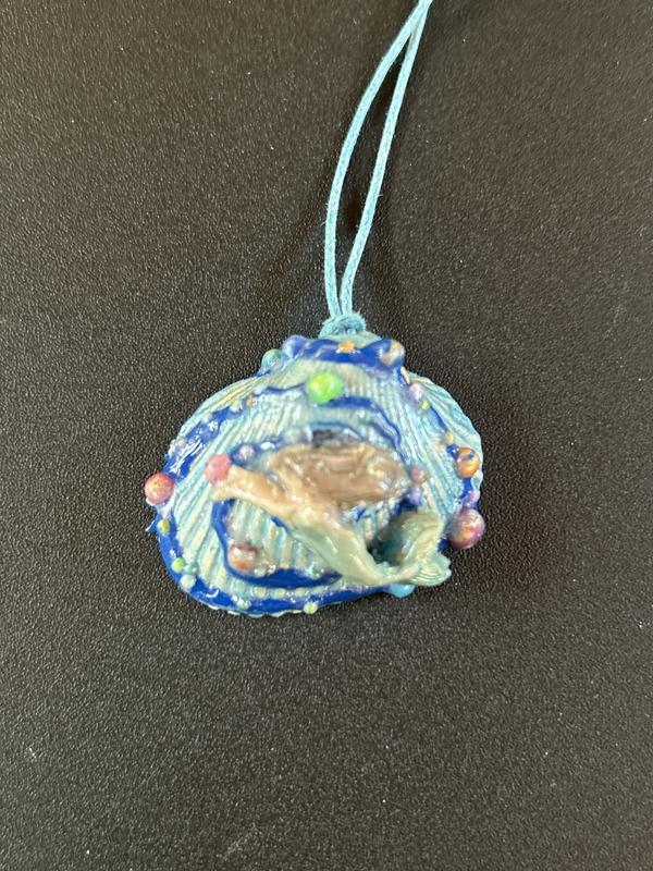 Mermaid on small shell, original sculpt and sculpt liquid.