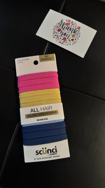 All Hair Black Hosiery Hair Tie 12pk - No Damage®