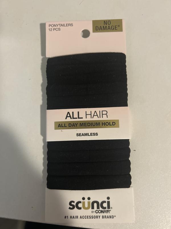 All Hair Black Hosiery Hair Tie 12pk - No Damage®
