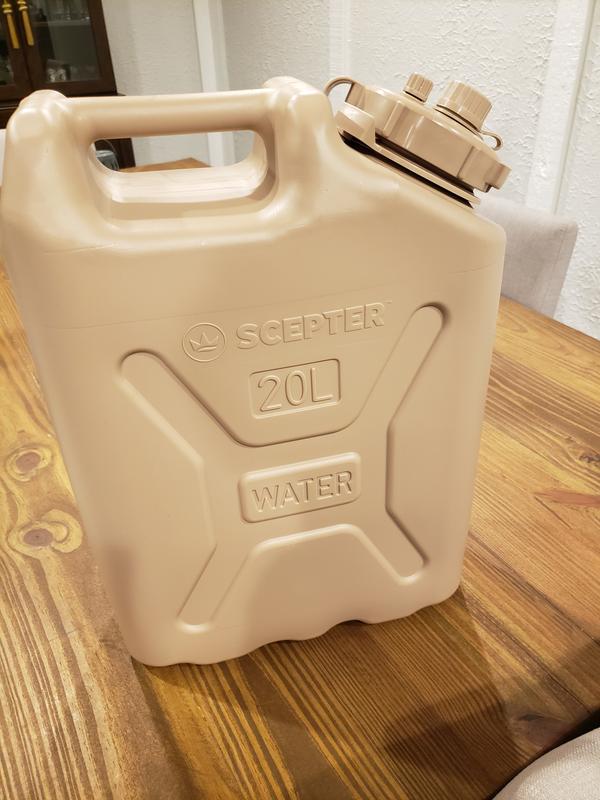 Scepter 5 Gallon 20 Liter Lightweight Portable Water Storage Container Bpa  Free For Camping And Emergency Storage, Plastic Sand : Target