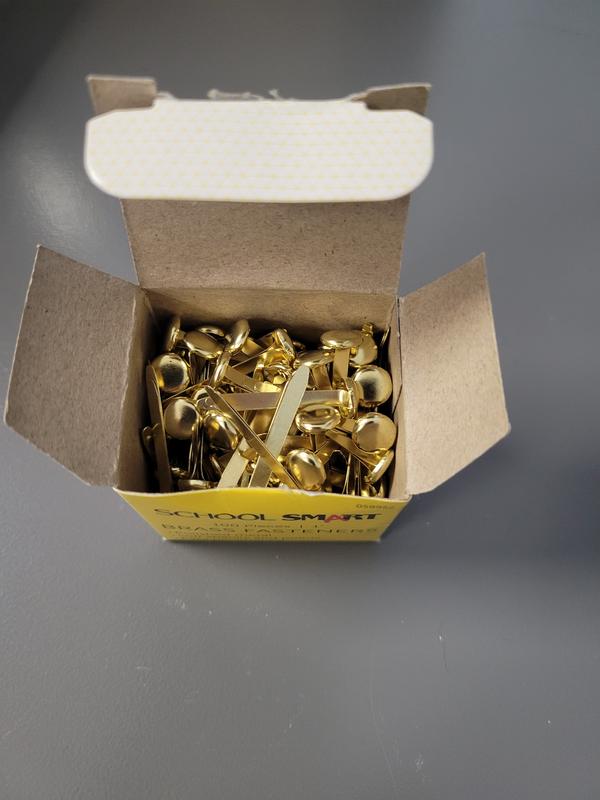 School Smart Brass Plated Fasteners - 1 1/2 inch - Box of 100