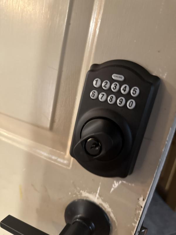 Camelot Trim Keypad Deadbolt paired with Accent Passage Lever