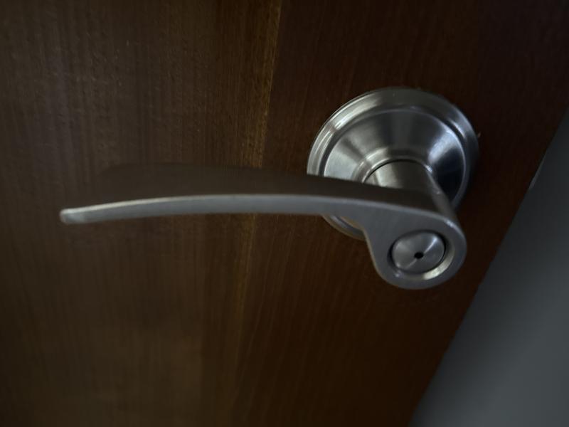 Schlage Merano Satin Nickel Interior Bed/Bath Privacy Door Handle