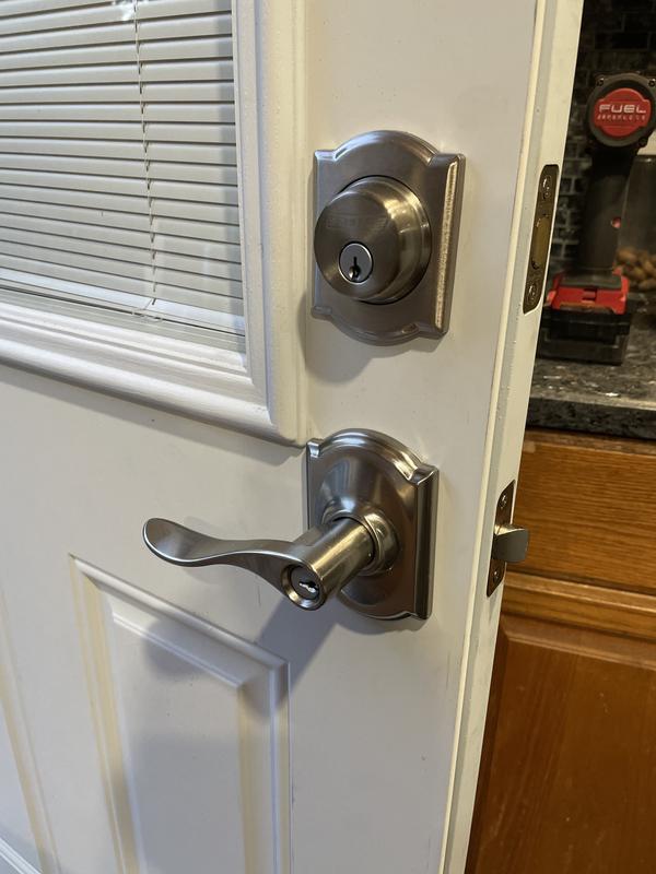 Schlage - F51VFLA619 - Flair Satin Nickel Entry Lockset ANSI Grade 2 1 34 In P 72248