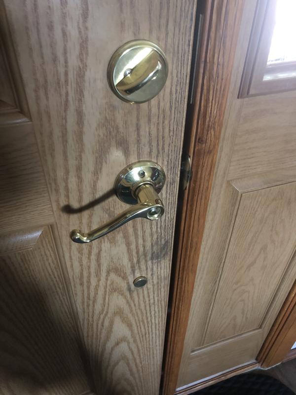 Plymouth Bright Brass Single Cylinder Deadbolt with Flair Knob Door Handleset