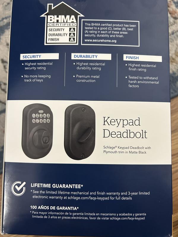 One of 3 new Schlage keypad deadbolts I recently purchased for the new home.