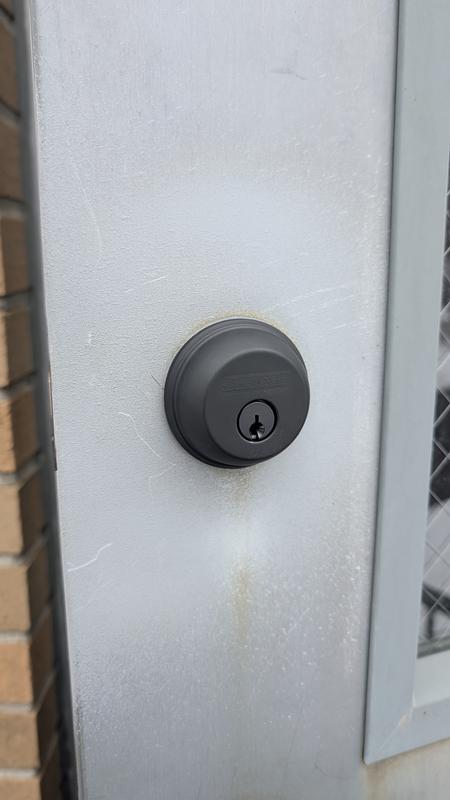 Schlage Plymouth Matte Black Keyed Entry Door Knob Combo – FB50N PLY 622, Open Box