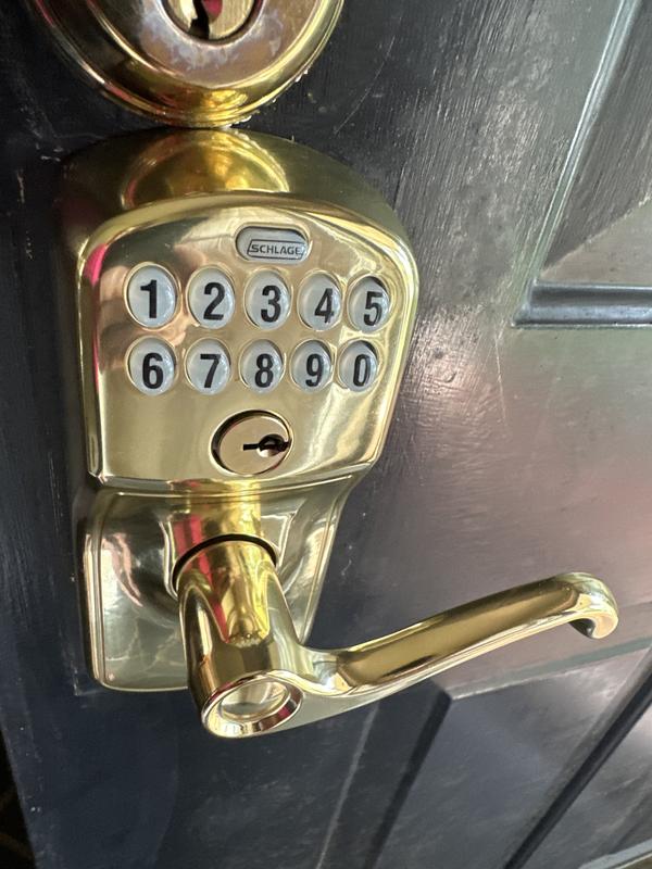 Schlage FE595 Flex Lock Deadbolt Bright Brass in the Deadbolts ...