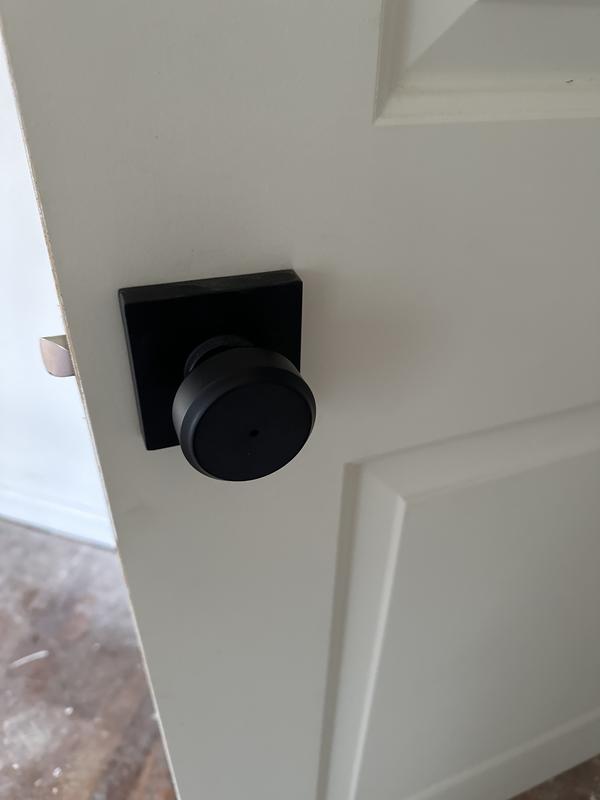 Custom Bowery Matte Black Collins Trim Keyed Entry Door Knob