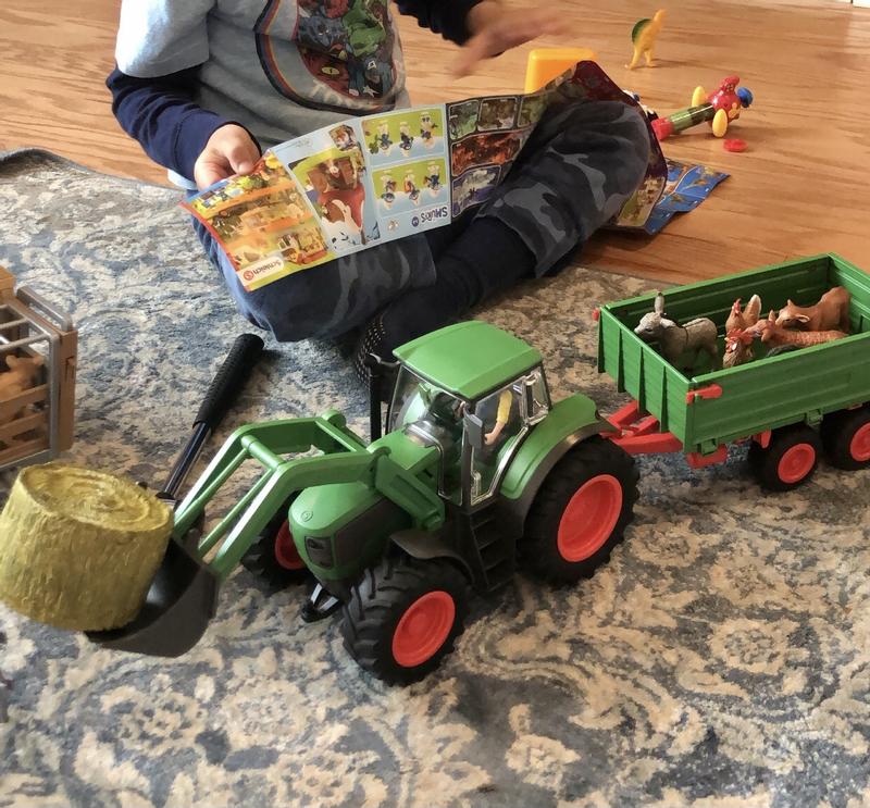 Schleich Farm World Tractor with Trailer & Front Loader Playset 