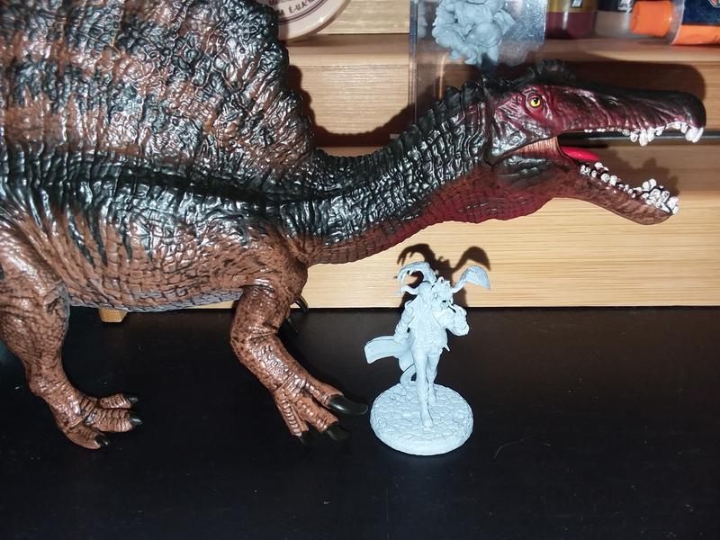 Shown with 32mm miniature. Is just about to life scale.