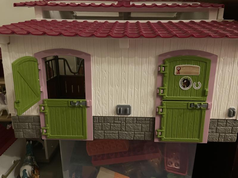 Cute stable doors that open two ways and latch closed.