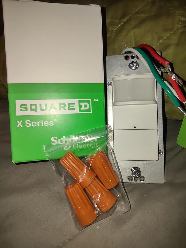 Schneider Electric 15A Single Pole PIR Occupancy Sensor Light Control Back Wires Matte Bla...