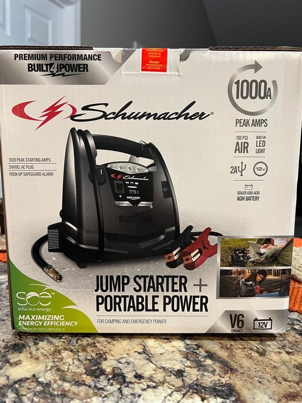 Schumacher 1000A Jump Starter + Portable Power, 1 ct
