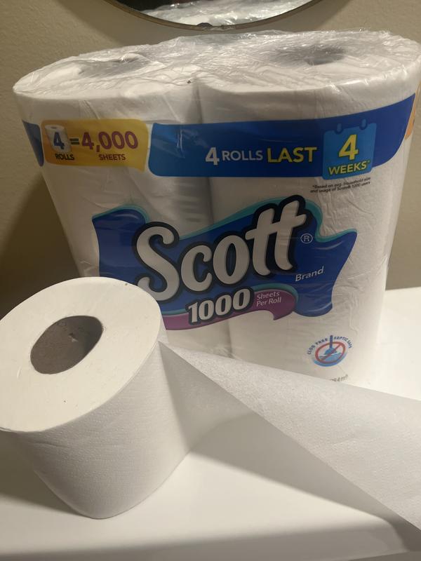 Scott 1000 Toilet Paper, 12 Regular Rolls, 1000 Sheets Per Roll