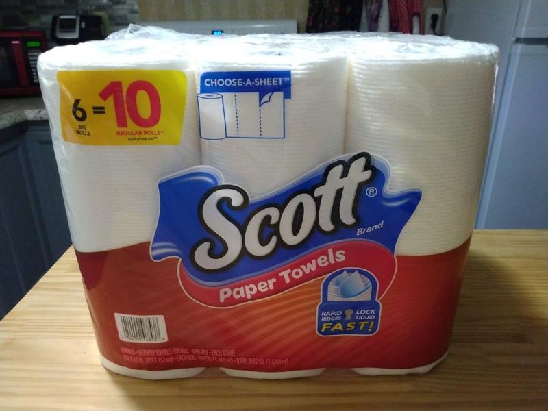 SCOTT Choose-A-Sheet Mega Roll Paper Towels, 1-Ply, White, 102