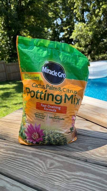 Lotus Soil Miracle-Gro Cactus, Palm & Citrus Potting Soil Mix   Fast-Draining, 8 Quart Bag, Perfect For Succulents Cactus Palm Citrus Soil  8qt