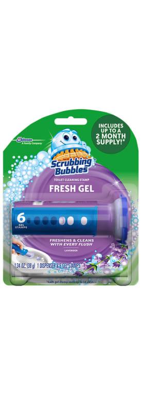 Scrubbing Bubbles Toilet Cleaning Stamp, Rainshower, Fresh Gel, Starter Pack - 1.34 oz