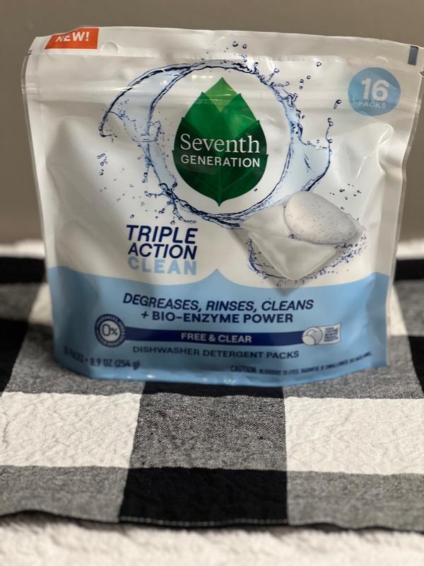 Triple Action Clean Dishwasher Detergent Packs - Free & Clear