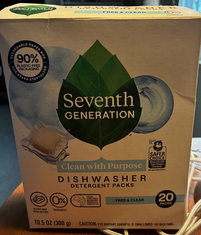Multi-Chamber Dishwasher Detergent Packs - Free & Clear | Seventh
