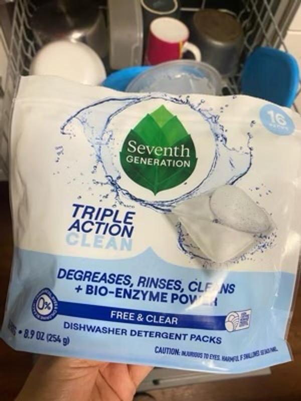 Multi-Chamber Dishwasher Detergent Packs - Free & Clear | Seventh
