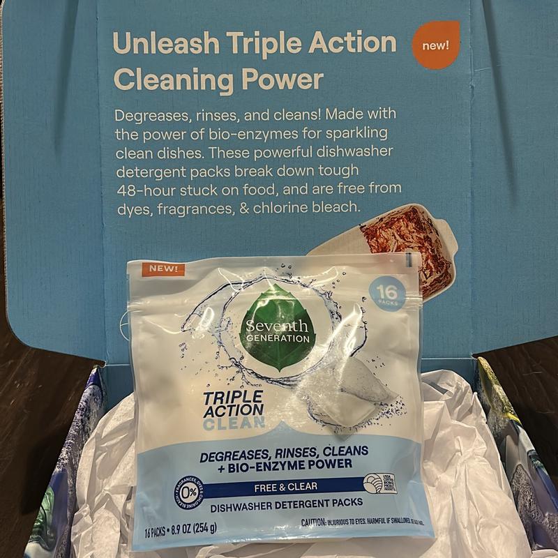 Multi-Chamber Dishwasher Detergent Packs - Free & Clear | Seventh