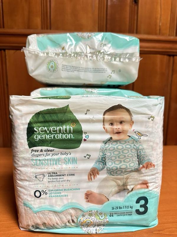 Seventh Generation Free & Clear Training Pants - Medium (2T-3T) 25 Count, Chlorine-Free, For Sensitive Skin