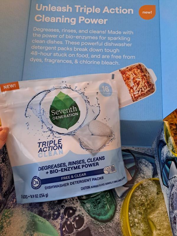 Multi-Chamber Dishwasher Detergent Packs - Free & Clear | Seventh