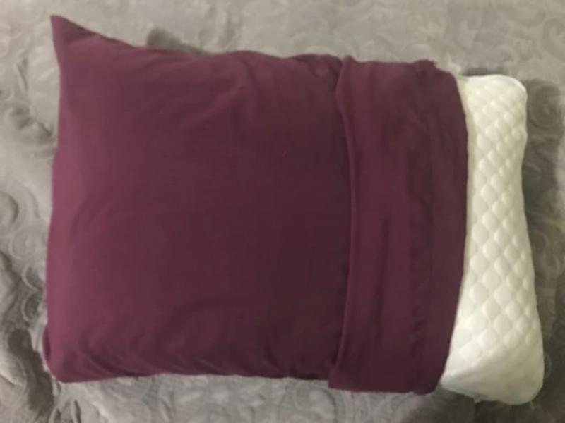 The Sealy pillow in my pillow case!