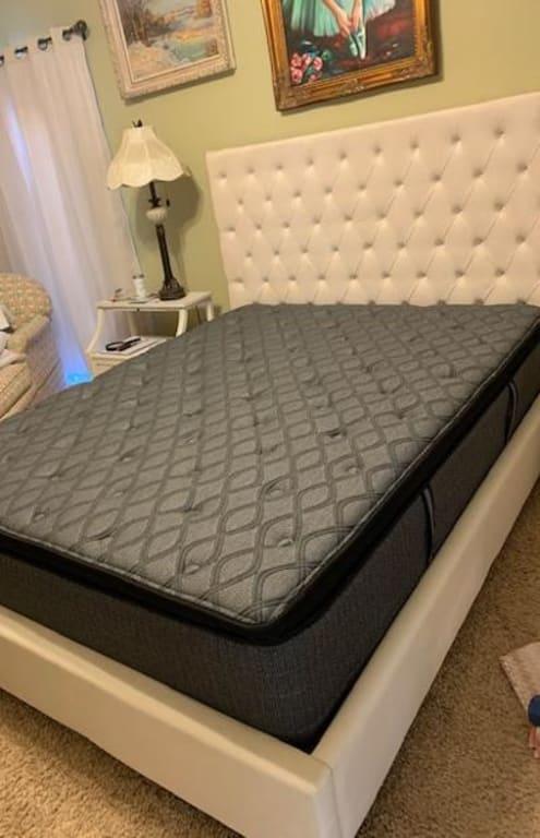Set on platform bed (no box spring)