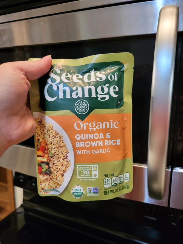 SEEDS OF CHANGE Organic Quinoa & Brown Rice with Garlic, Organic Food, 8.5  OZ Pouch