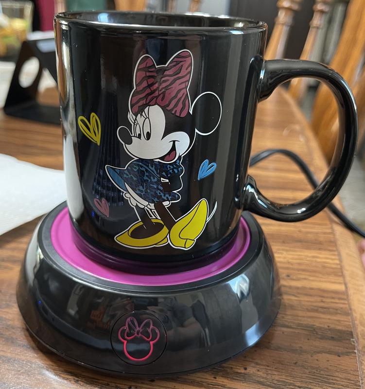 Mickey Mouse Electric Coffee Mug Warmer 10oz Ceramic Cup Black Red Disney  Mug