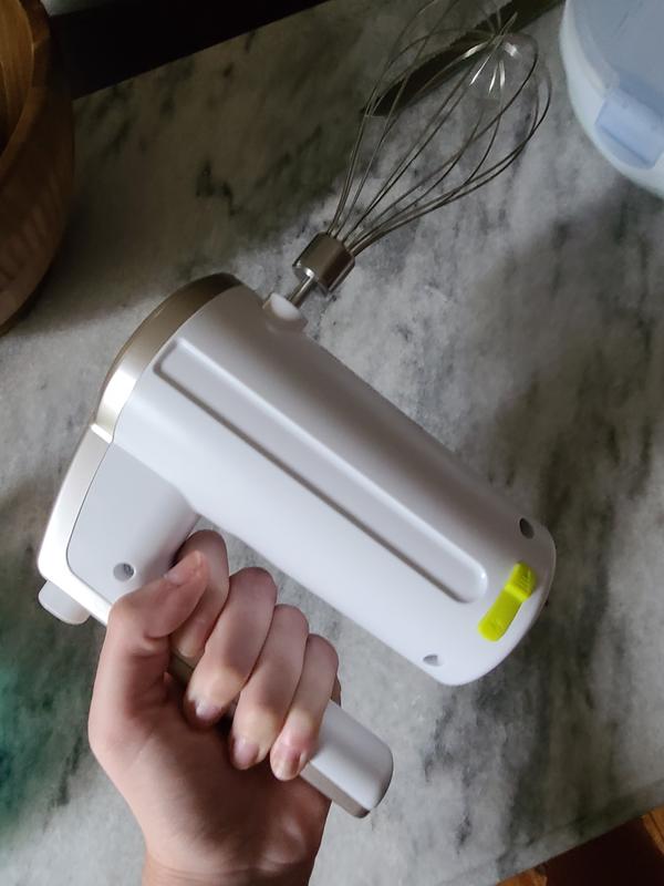 Tru Cordless Collection Hand Mixer, White