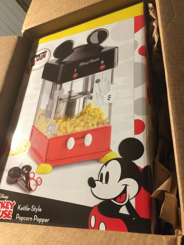 Disney Mickey Mouse Kettle Corn Popcorn Popper 4 Serving Containers  Included new