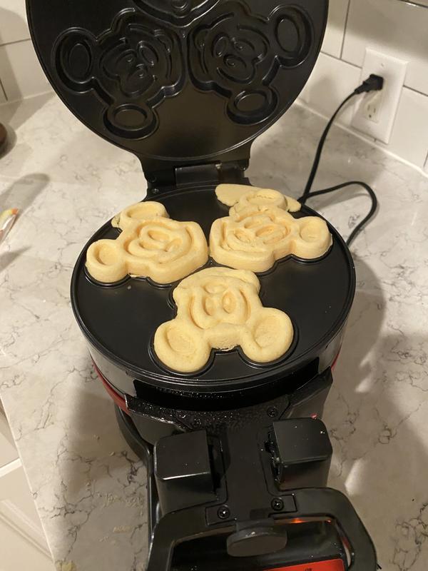 Disney Mickey Mouse MIC-62 Double Flip Waffle Maker, 8D x 14W x 8H,  Black, Red