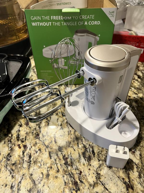 TRU Cordless Rechargeable 3 Speed Hand Mixer