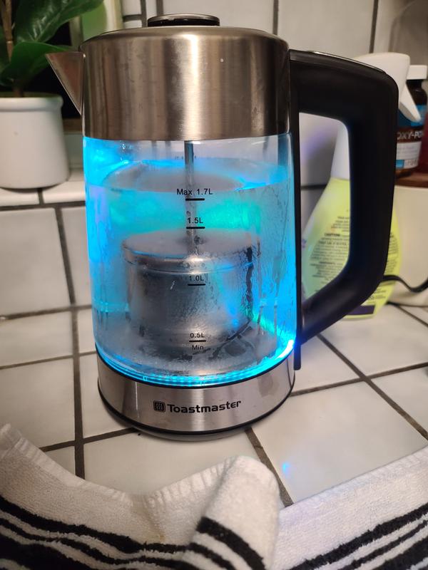 1.7-Liter Electric Glass Kettle with Color Changing LED Indicators