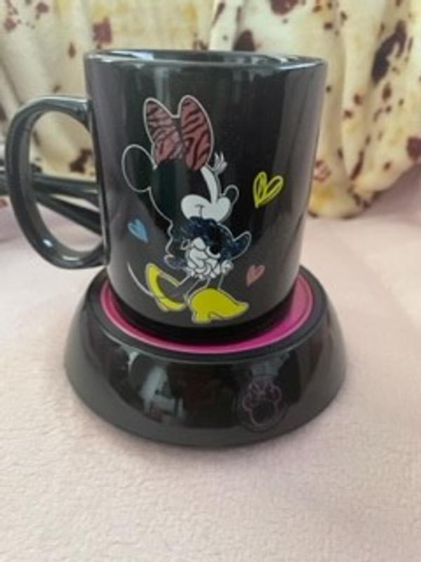 Disney Mickey Mouse Mug Warmer With 10oz Black Red Ceramic Mug