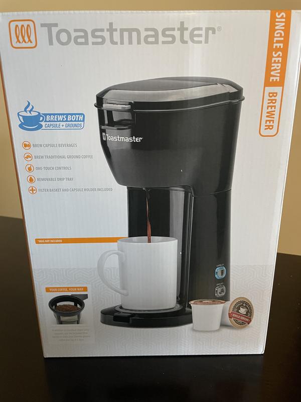 BELLA Single Serve Coffee Maker, Dual Brew K-Cup Pod or Ground Coffee  Brewer, Large Removable Water Tank, Black