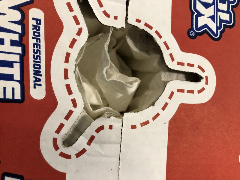 Dispensing hole releases towels according to your need, easy rip