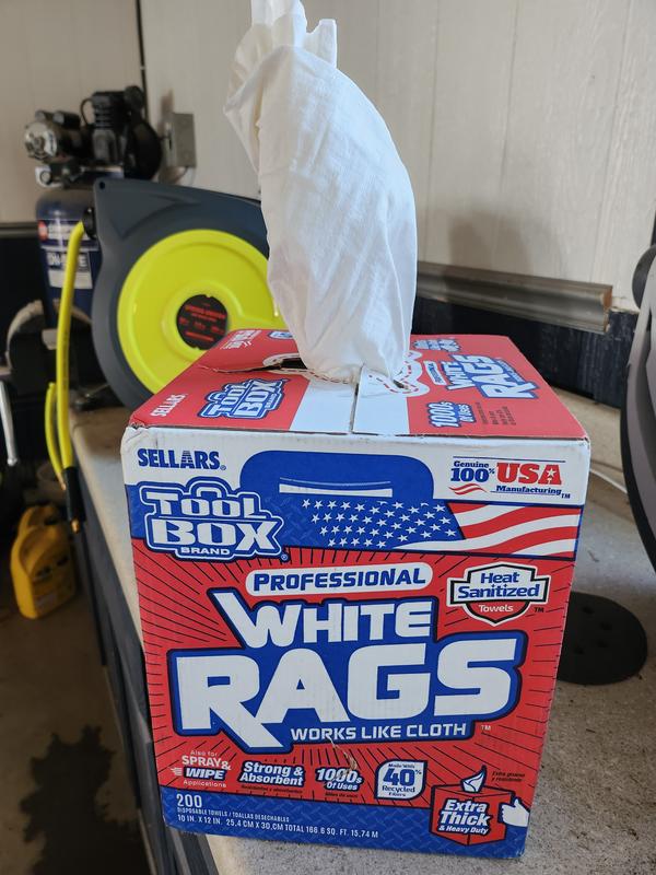 200-Count Professional White Rags Bucket