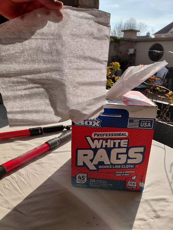 TOOLBOX® White Rags - Single Roll (55 Sheets) | Absorbent