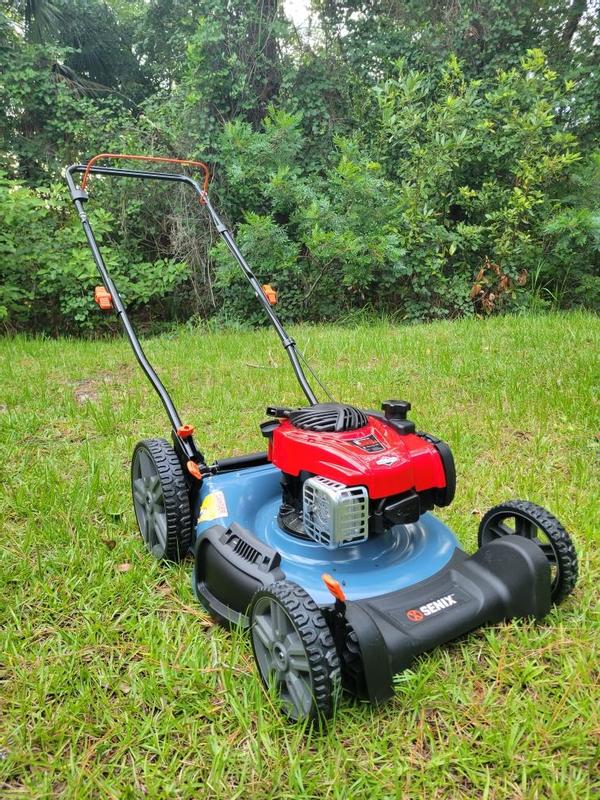 21-Inch 140cc Gas Powered 4-Cycle Push Lawn Mower, 3-In-1, Mulch, Side –  SENIX Tools