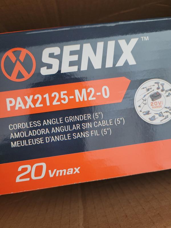 Senix 20 Volt Max 5 in. Brushless Angle Grinder Tool Only, PAX2125-M2-0